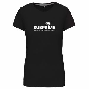Subprime Palm T-shirt dames  zwart